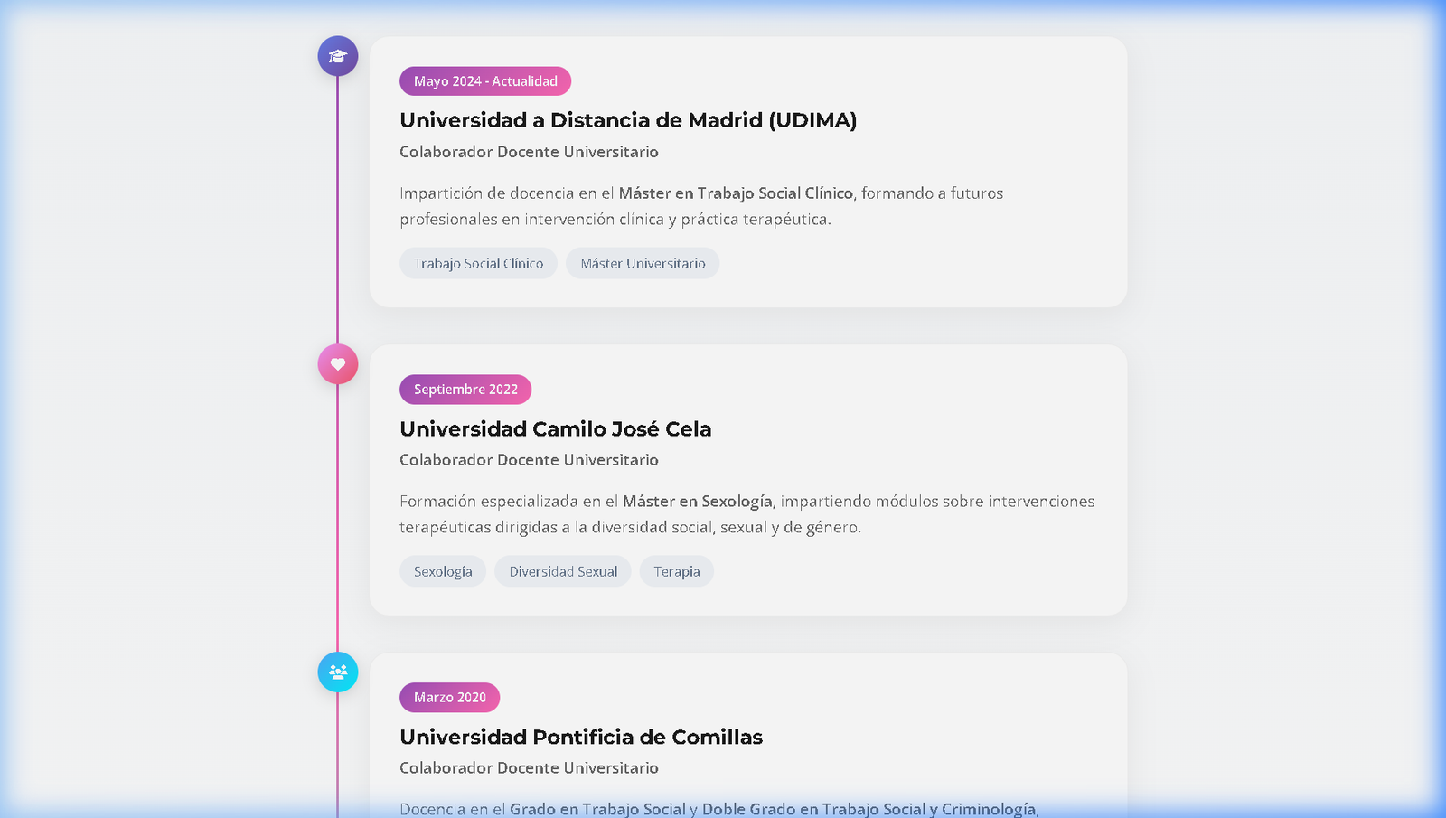Sección de docencia universitaria y formaciones especializadas