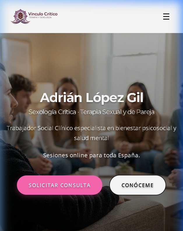 Vista móvil de Vínculo Crítico en smartphone