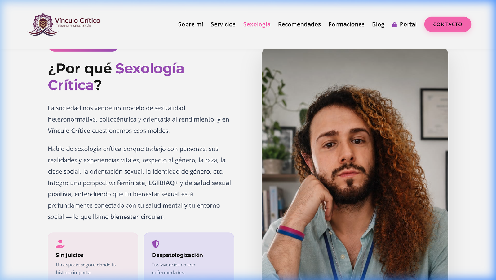 Página de Sexología Crítica con módulos de mitos vs realidades