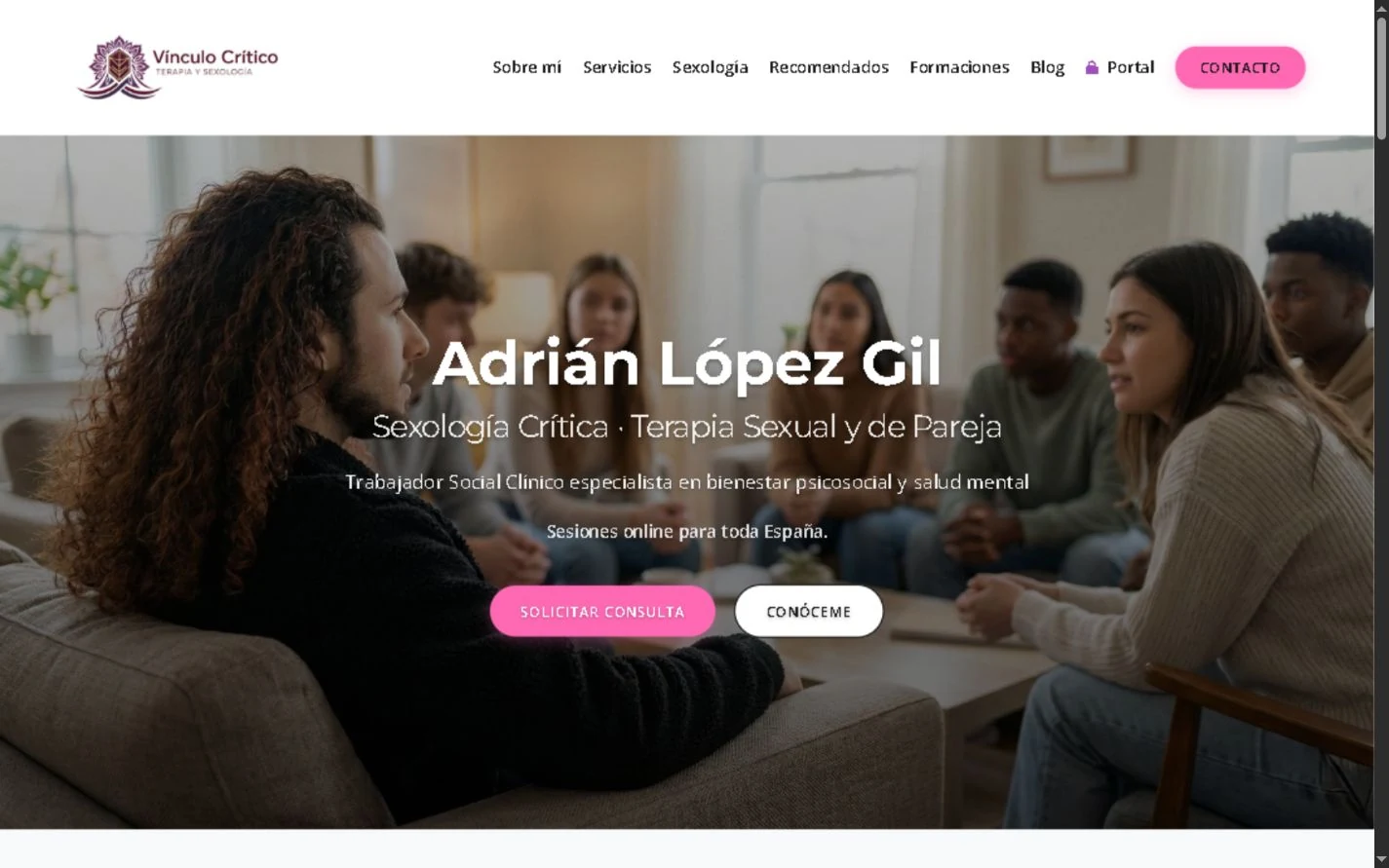 Web de Vínculo Crítico — Adrián López Gil, sexólogo y terapeuta